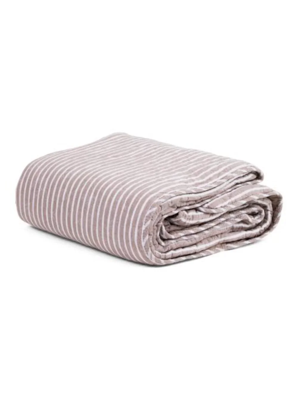 TAHARI HOME Linen And Cotton Blend Striped Quilt